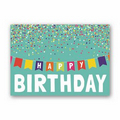 Banner Birthday Birthday Card - Silver Lined White Fastick  Envelope